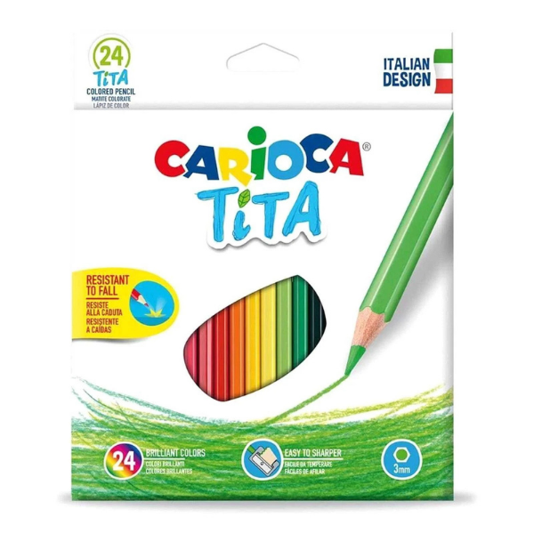 Carioca 24'lü Tita Üçgen Kuru Boya Kalemi Montessori Oyuncağı