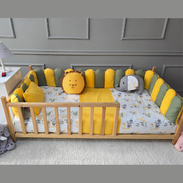 Yuar Baby Montessori Çitli 6 Parça Uyku Seti Sarı