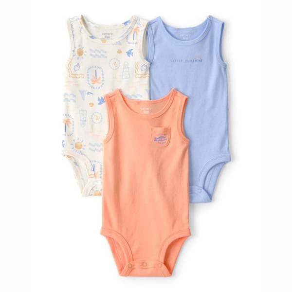 Carter's Erkek Bebek Layette 3'lü Zıbın Set Çok Renkli