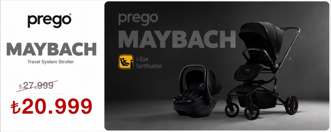 Prego Maybach bebek arabası yanında 
