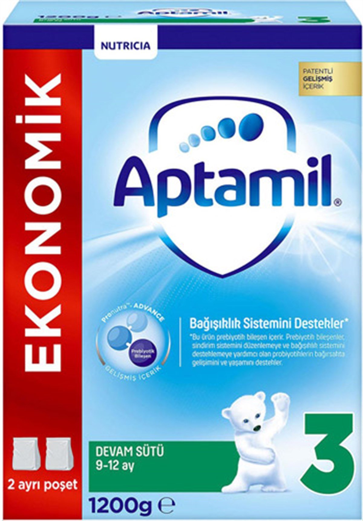 Aptamil 3 Devam Sütü 1200 gr 9-12 Ay - Minimoda