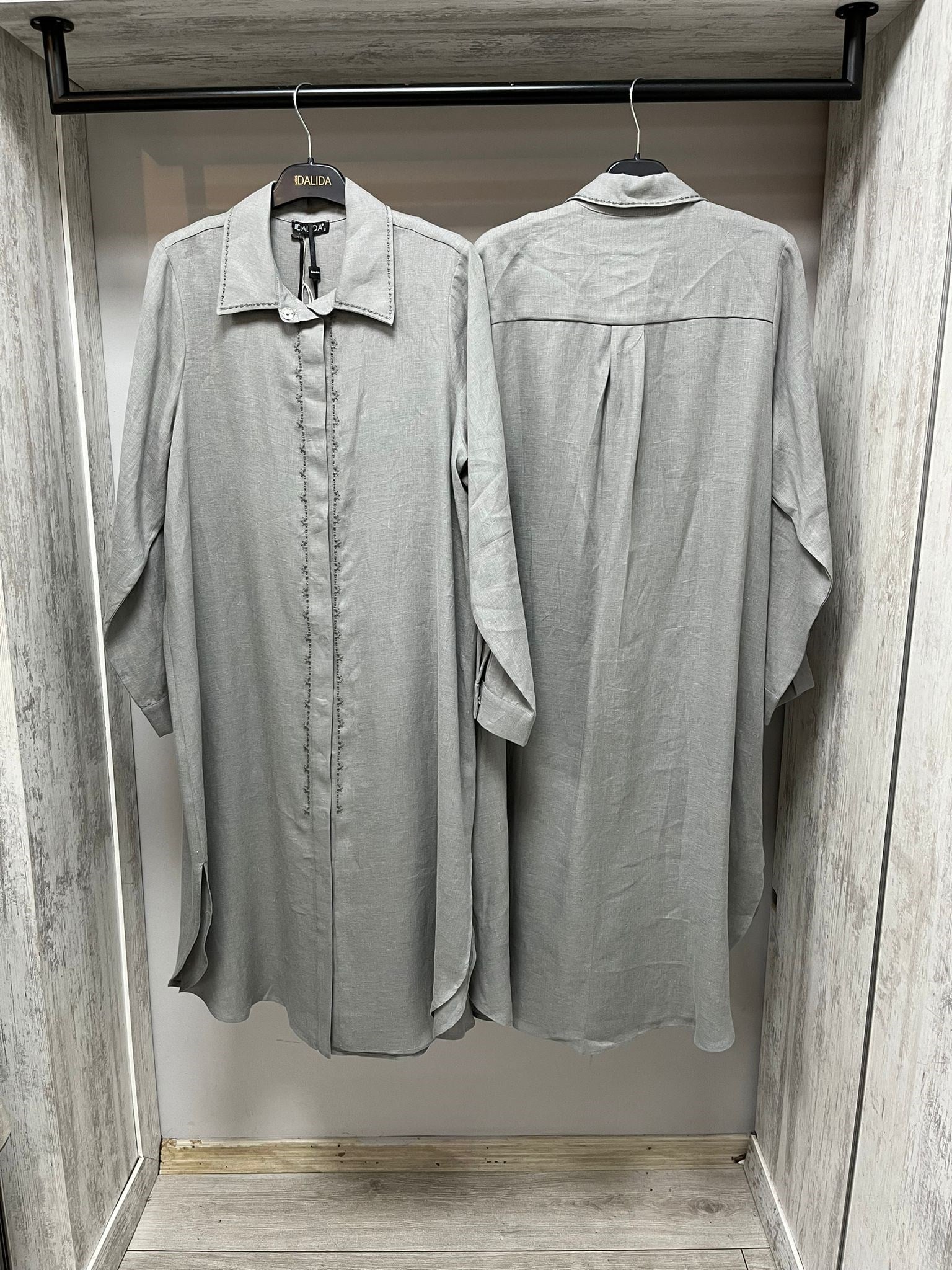 MİSSDALİDA 2263254 GREY KETEN GÖMLEK
