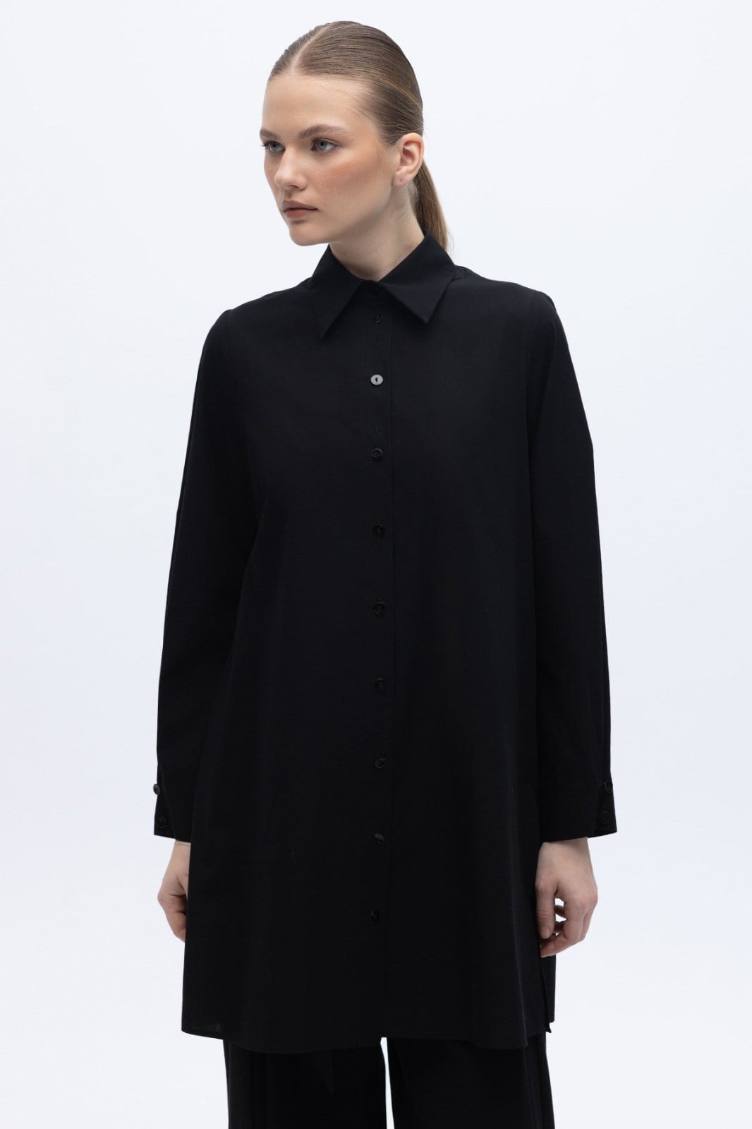 MİSSDALİDA 2263703 BLACK COTON GÖMLEK