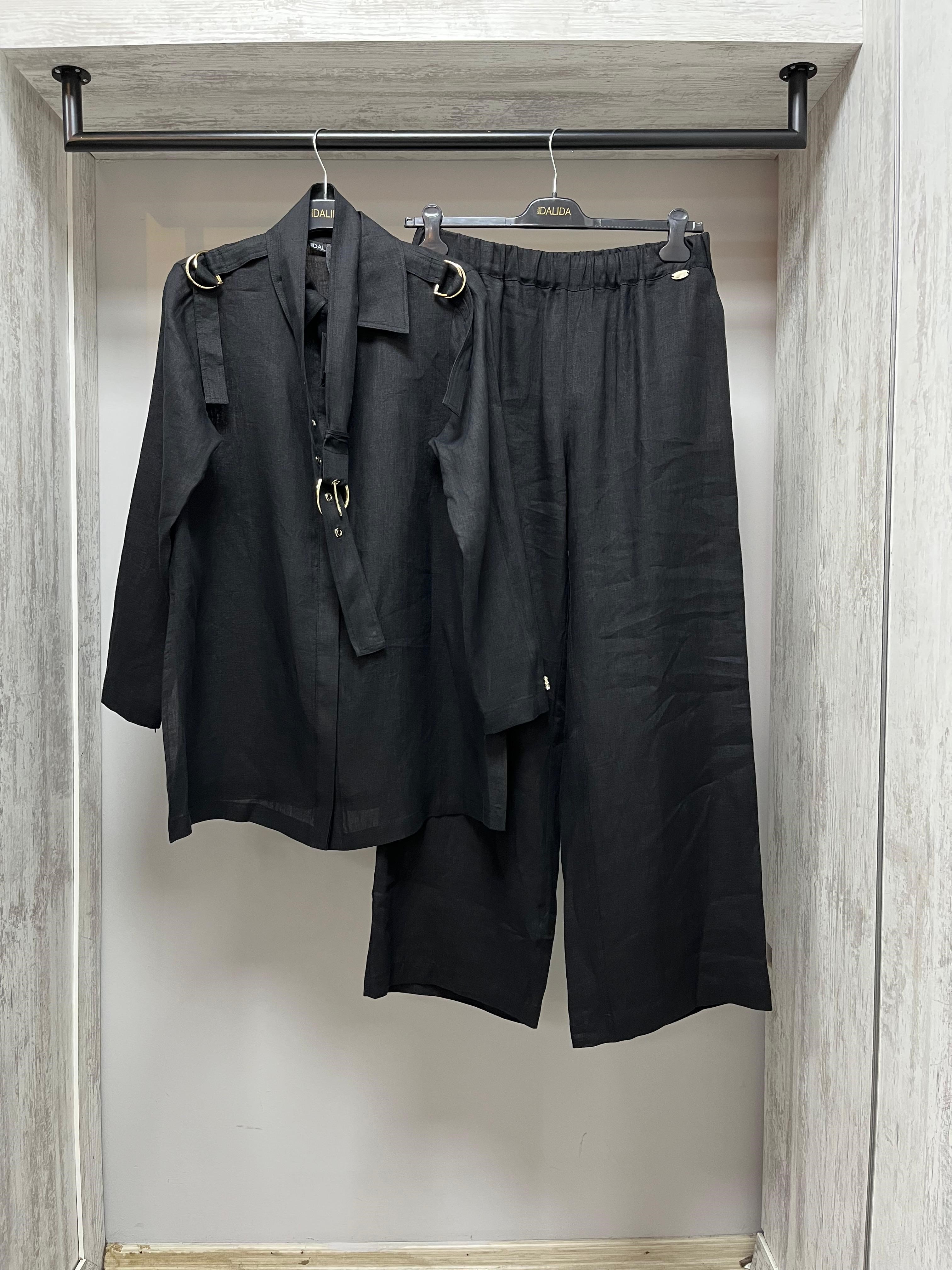 MİSSDALİDA 2266256 BLACK KETEN GÖMLEK