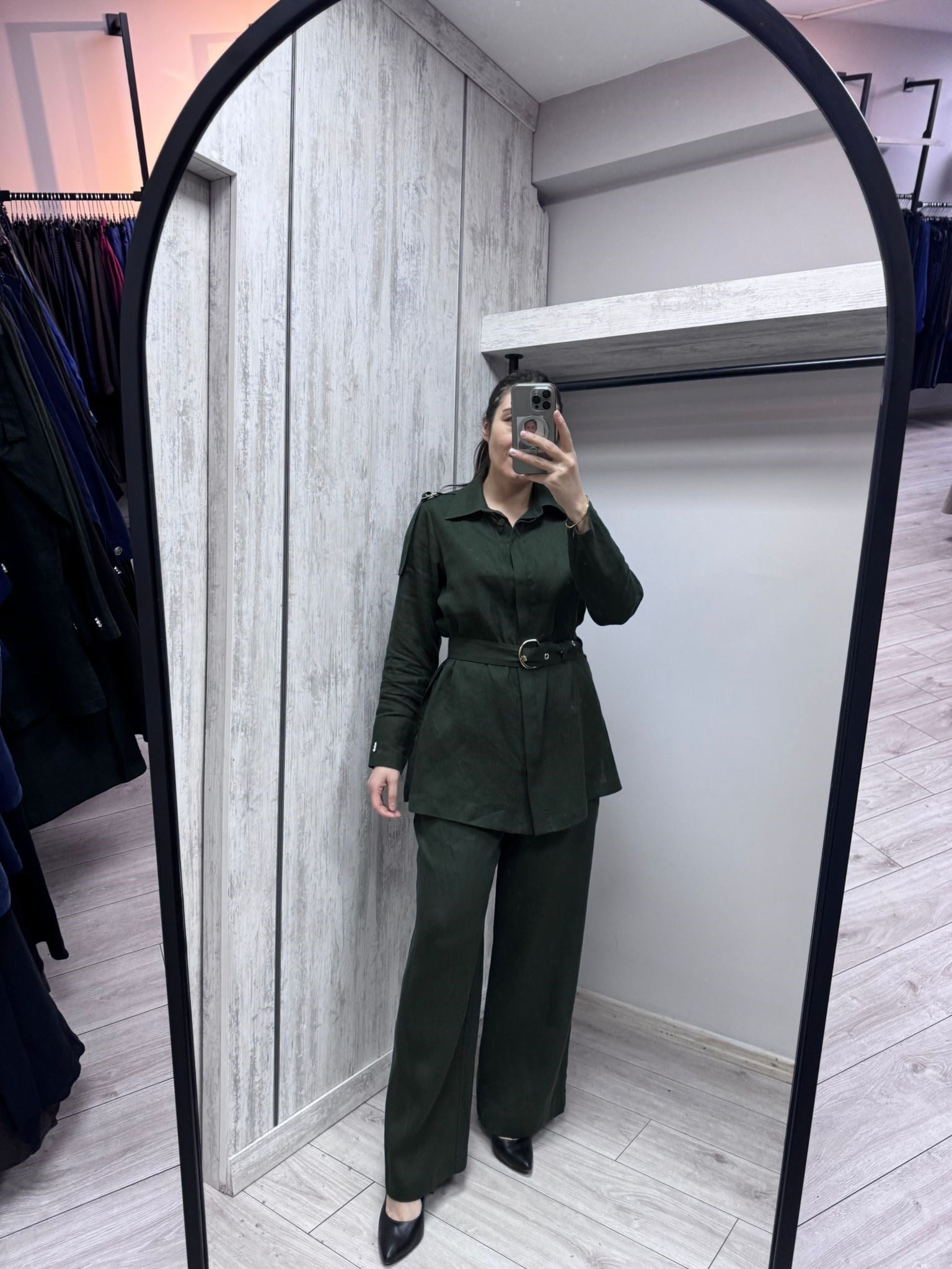 MİSSDALİDA 2266256 KHAKİ KETEN GÖMLEK