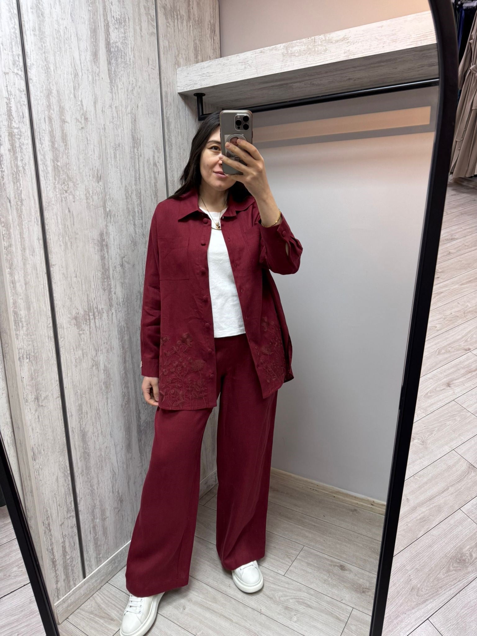 MİSSDALİDA 2267251 CHERRY KETEN PANTOLON