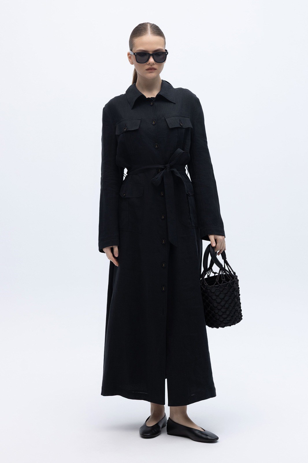 MİSSDALİDA 2268287 BLACK KETEN KAP