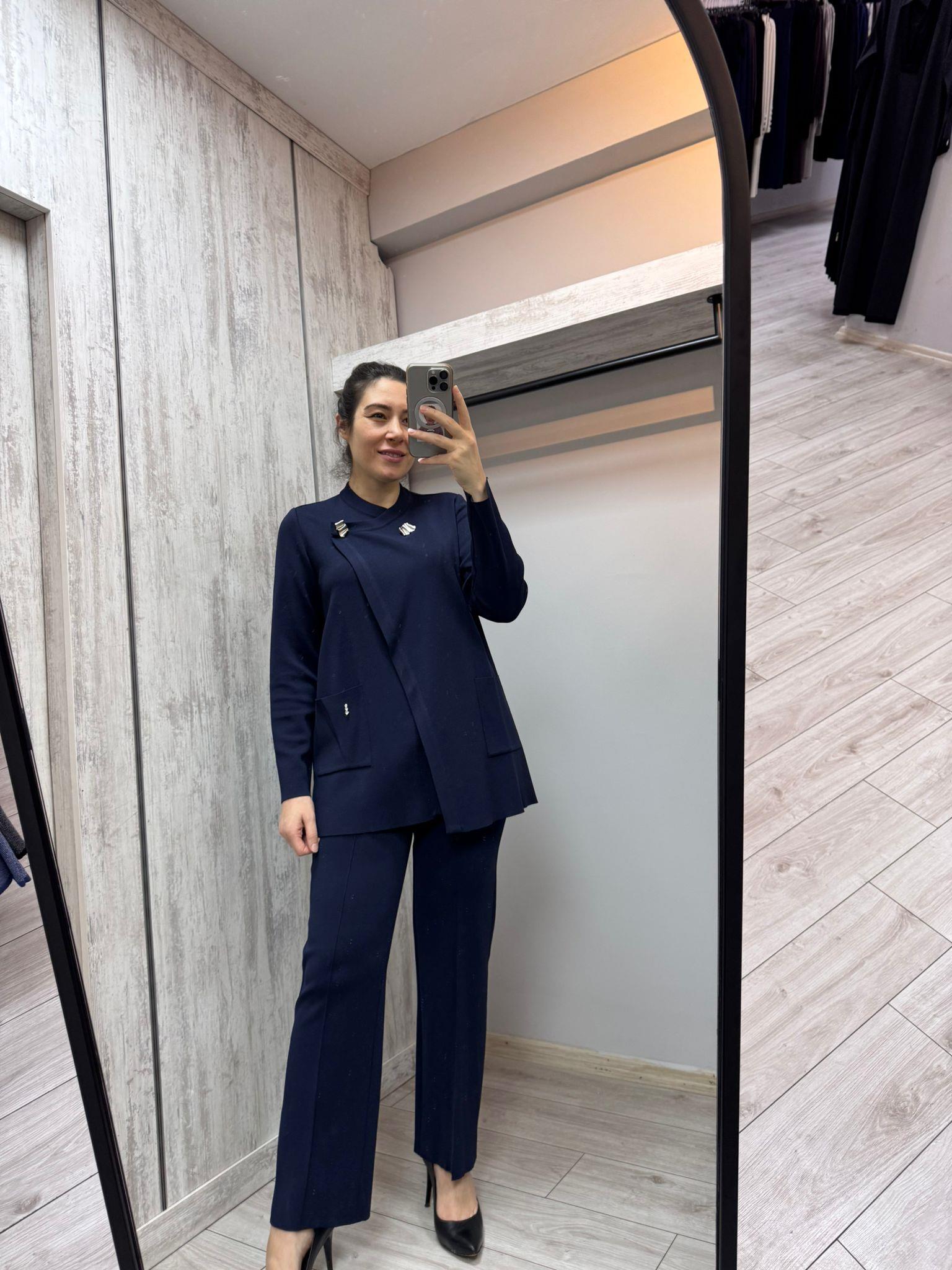 Missdalida 25PF-7000 Lacivert Merserize Kalem Pantolon