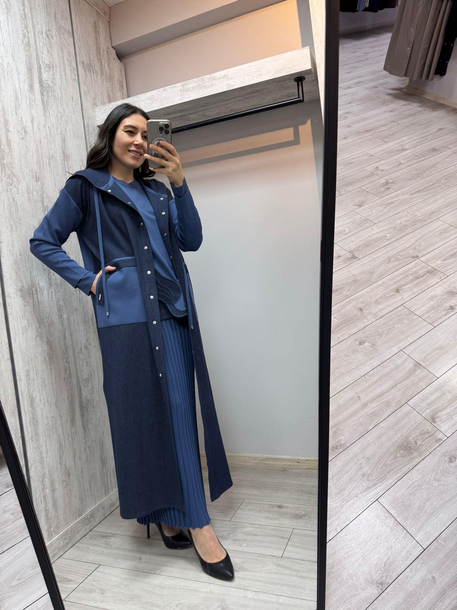 Missdalida 25PF-8010 İndigo Denim Merserize Kap