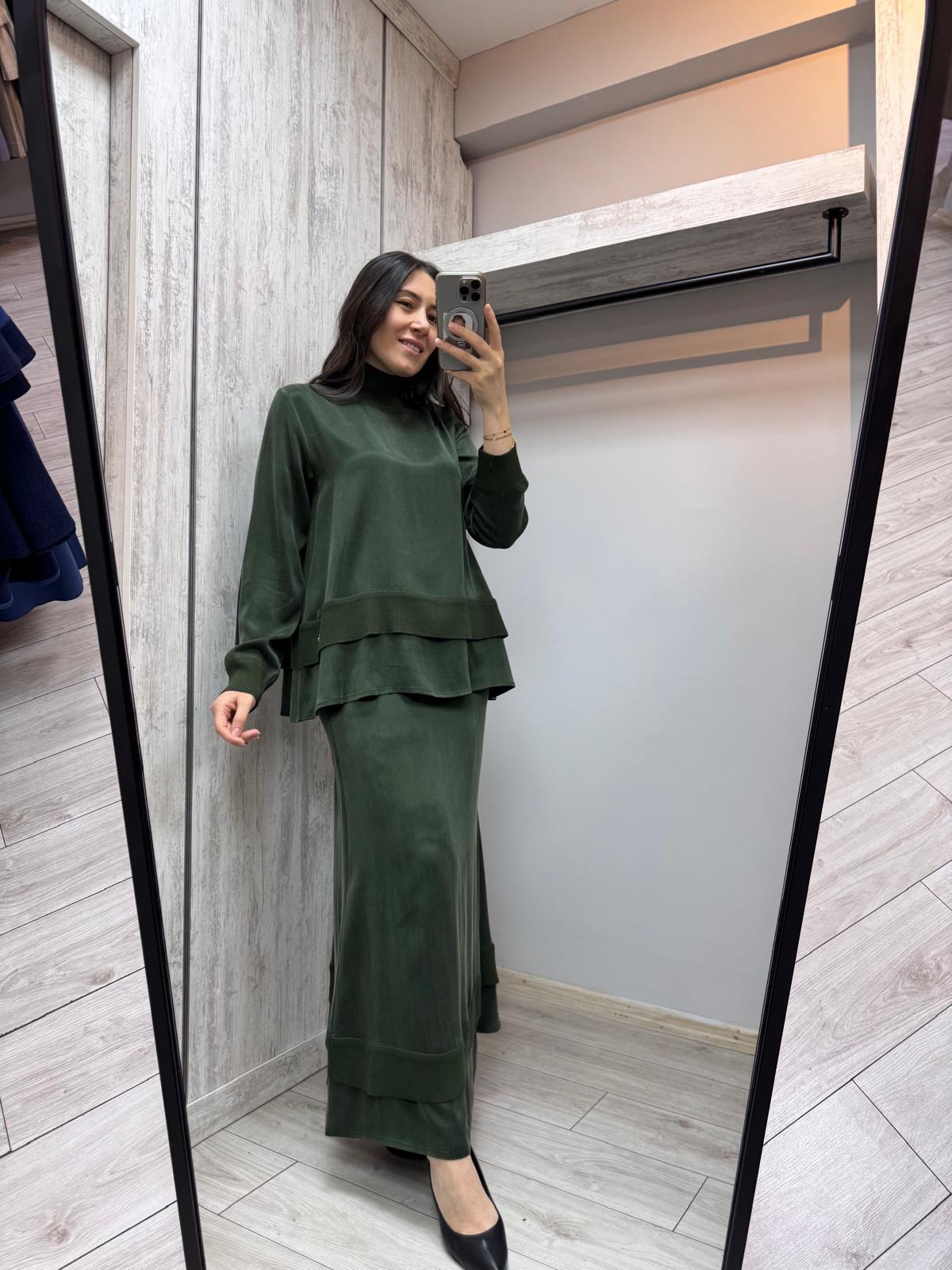 Missdalida 26K-2000 Khaki İpek Etek
