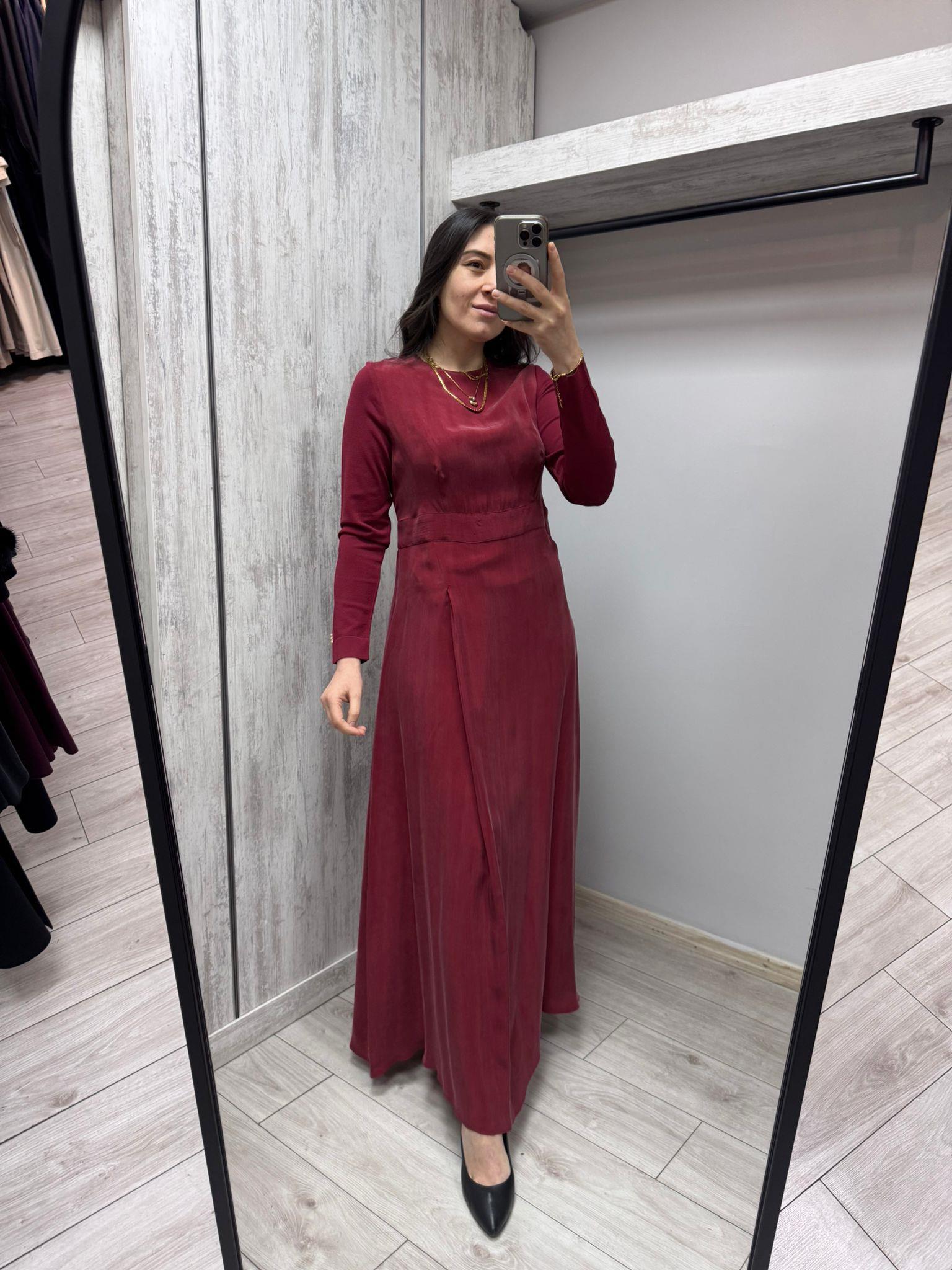 Missdalida 26Y-4009 Cherry İpek Elbise