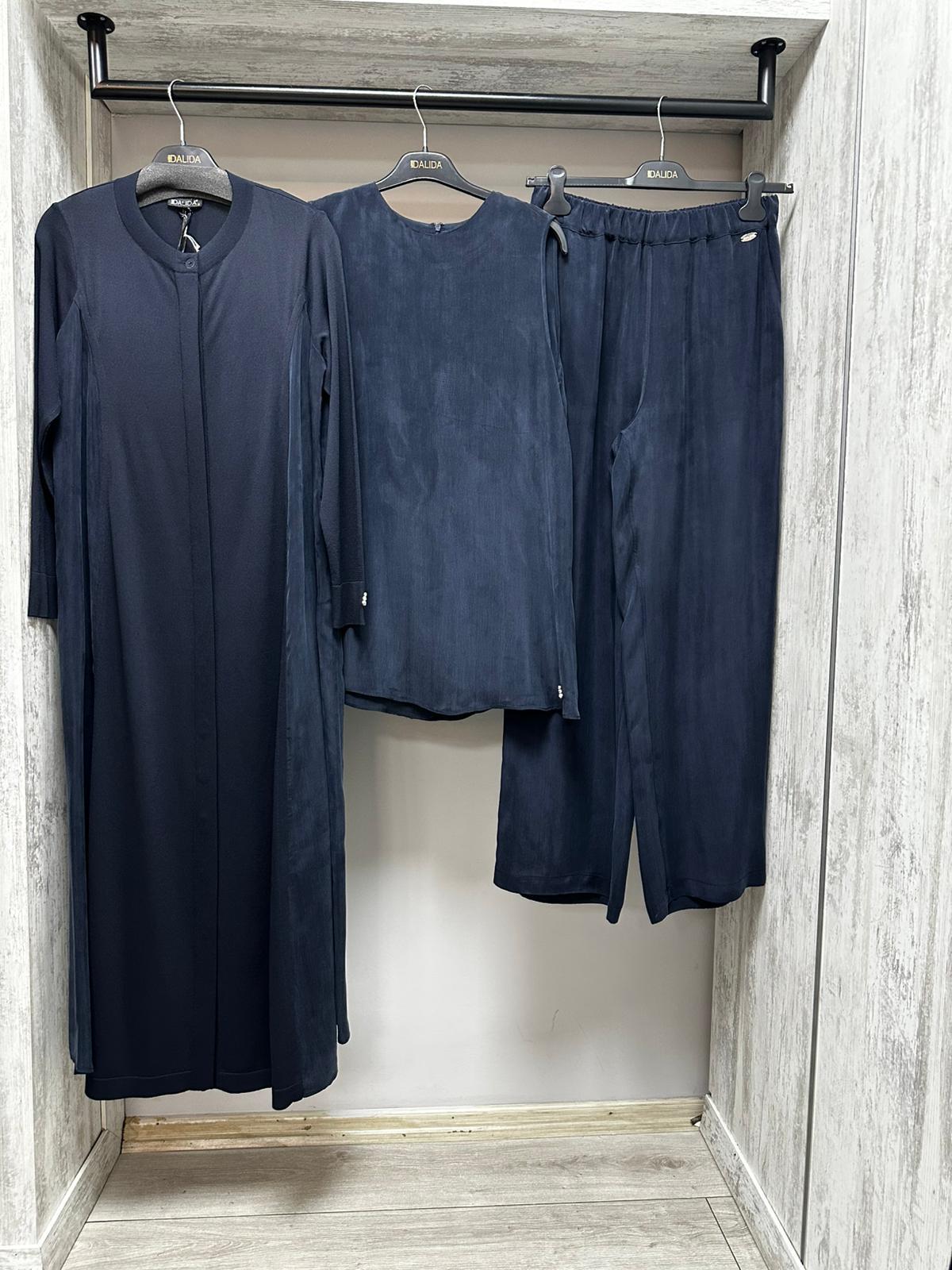 Missdalida 26Y- 8002 DARK NAVY GİZLİ PATLI DÜZ RENK TRİKO KAP 