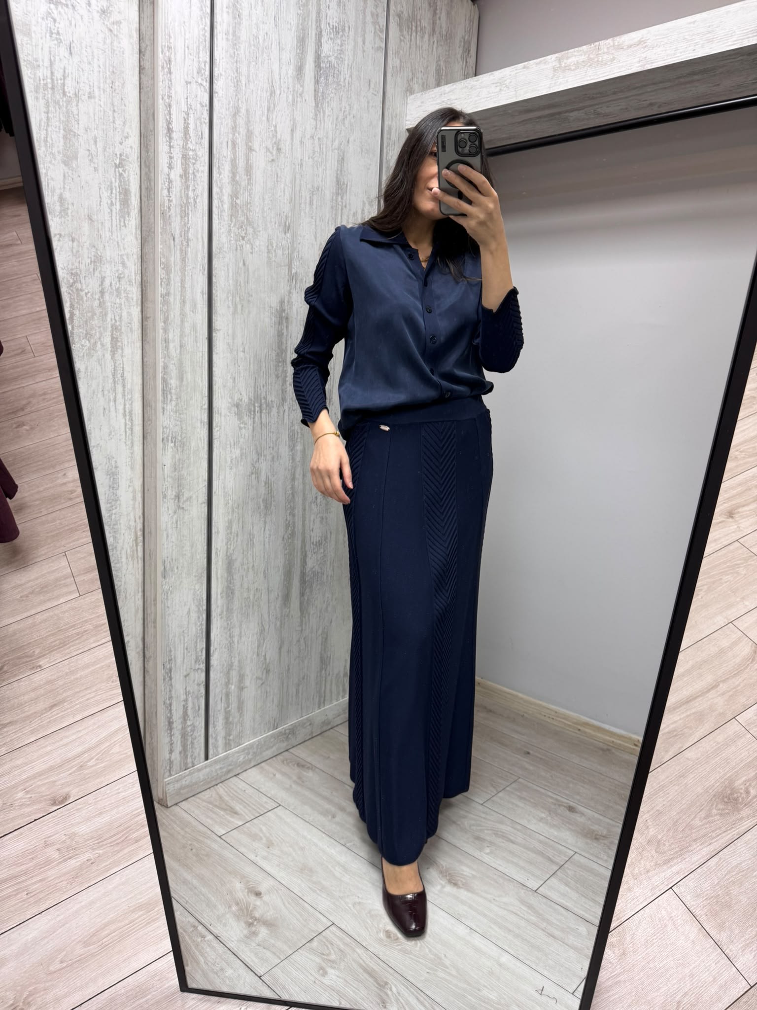 MİSSDALİDA 3262003 NAVY MERSERİZE ETEK