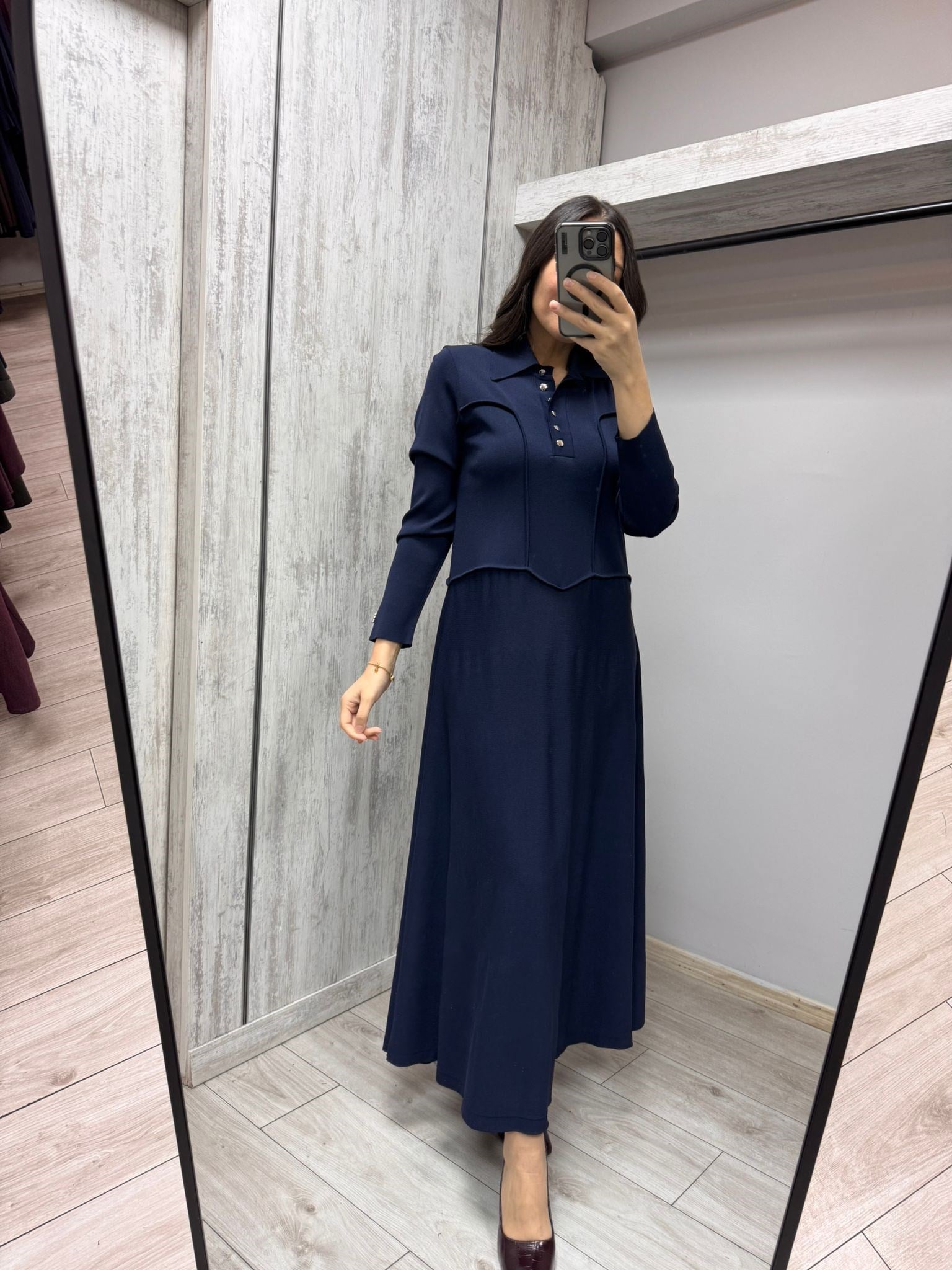 MİSSDALİDA 3264003 NAVY MERSERİZE ELBİSE