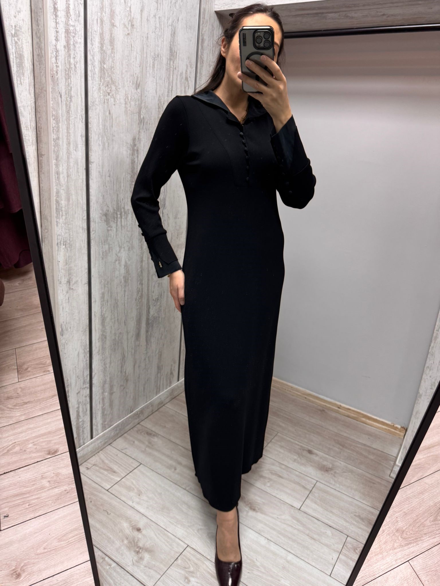 MİSSDALİDA 3264004 BLACK MERSERİZE ELBİSE