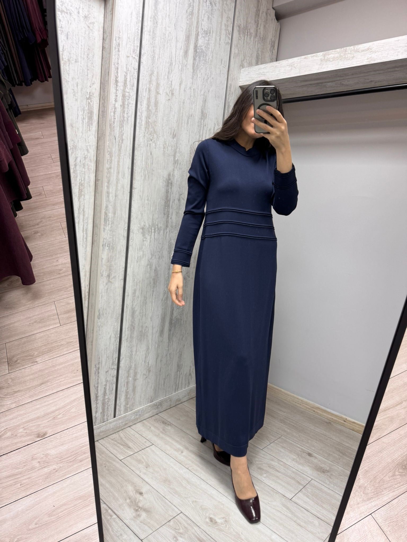 MİSSDALİDA 3264010 NAVY MERSERİZE ELBİSE