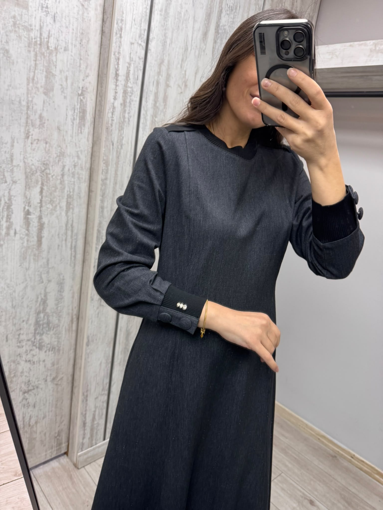 MİSSDALİDA 3264252 BLACK DENİM ELBİSE