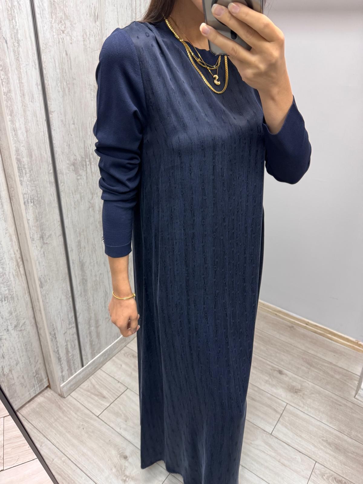 MİSSDALİDA 3264401 NAVY İPEK ELBİSE