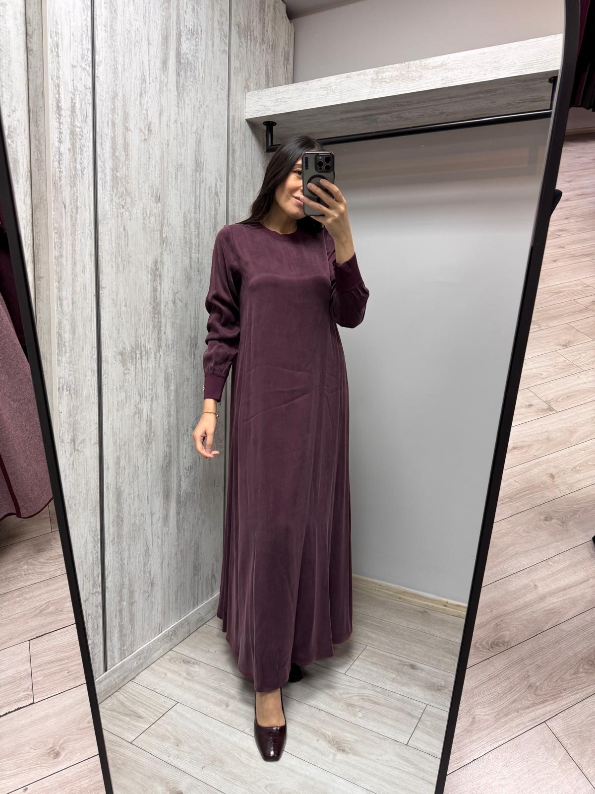MİSSDALİDA 3264803 OUBERGİNE İPEK ELBİSE