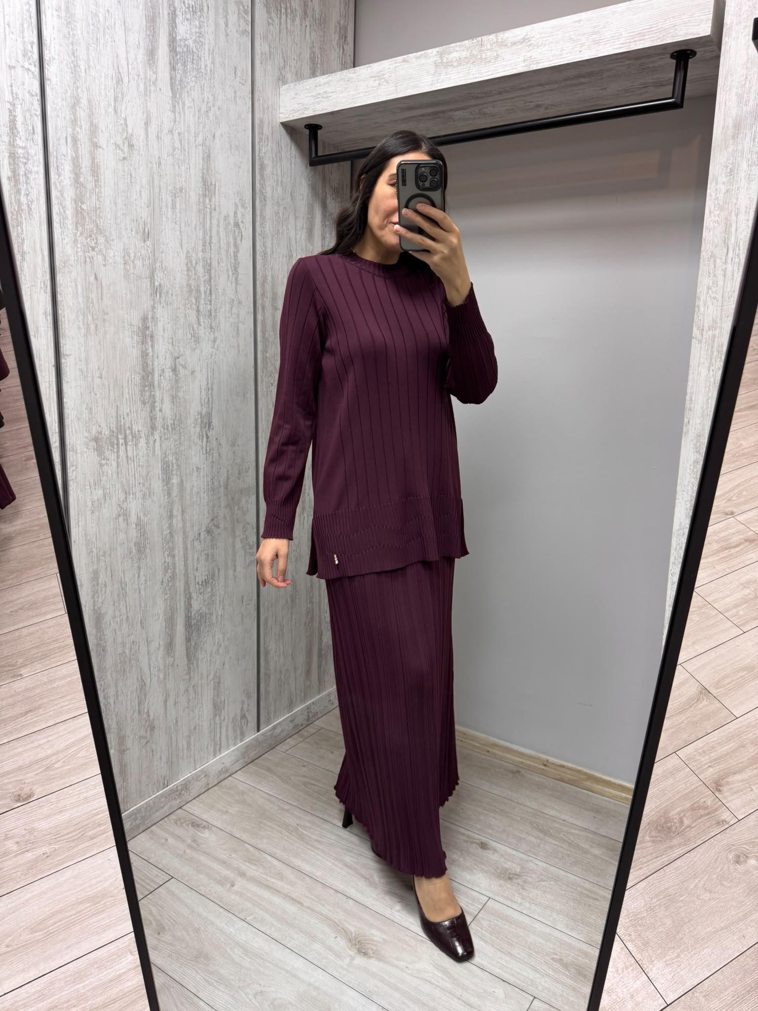 MİSSDALİDA 3266003 OUBERGİNE MERSERİZE TUNİK