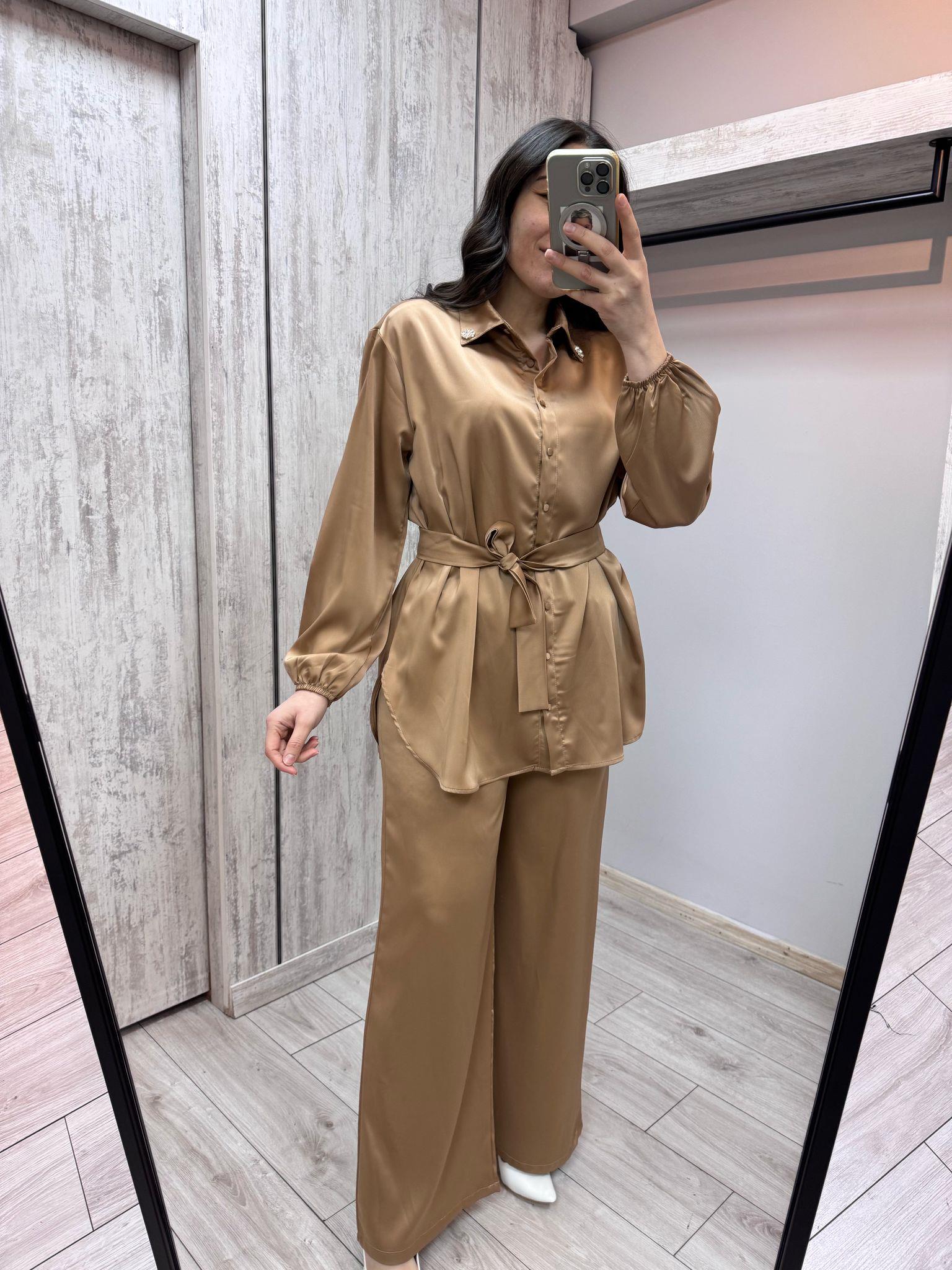 Merwish 1363 Vizon Coton Kumaş Pantolonlu Takım
