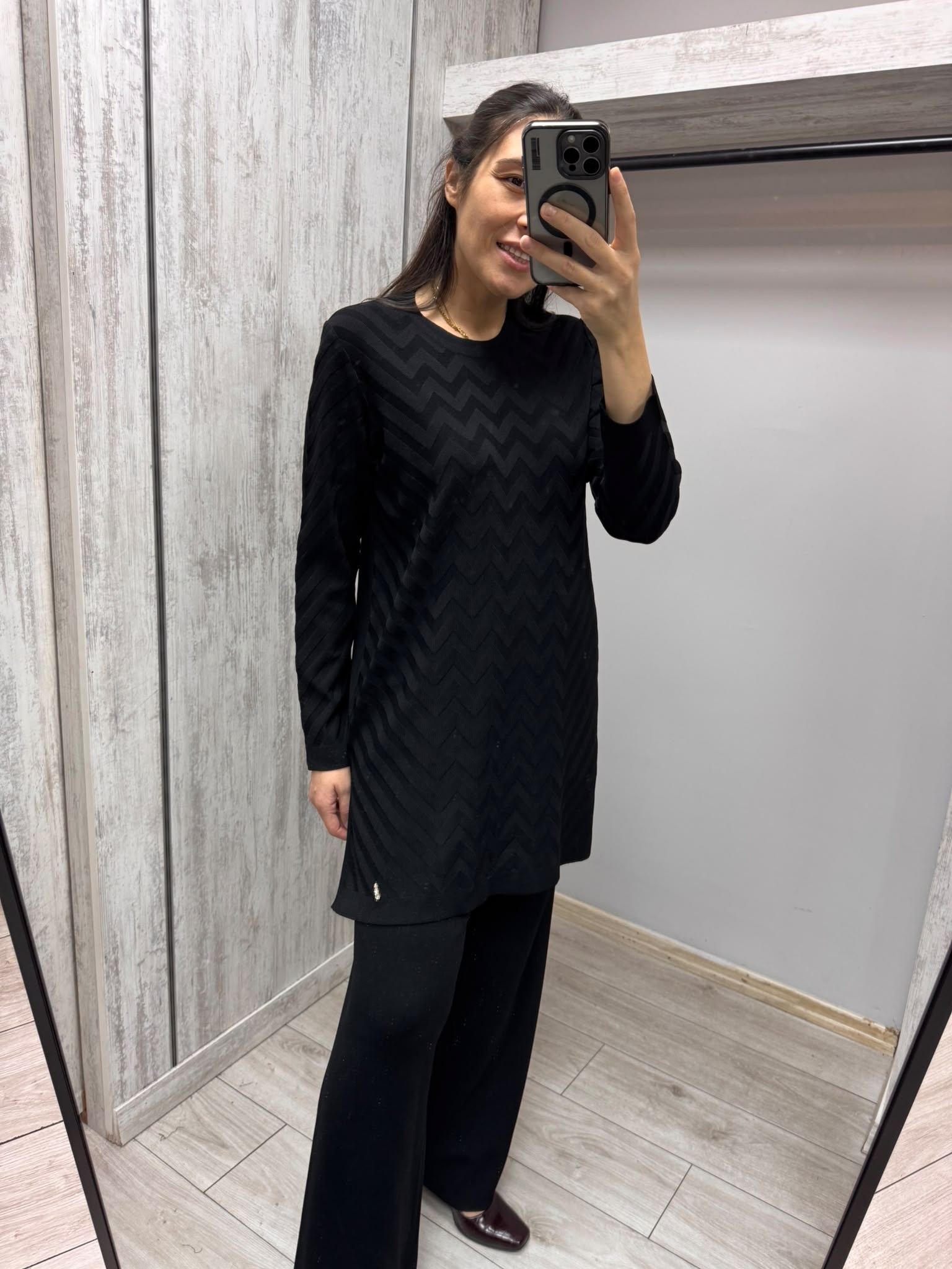 MİSDALİDA 3266010 BLACK MERSERİZE TUNİK