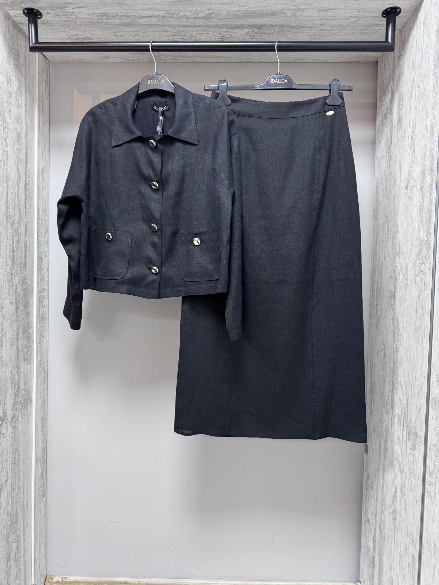 MİSSDALİDA 2262255 BLACK KETEN KALEM ETEK