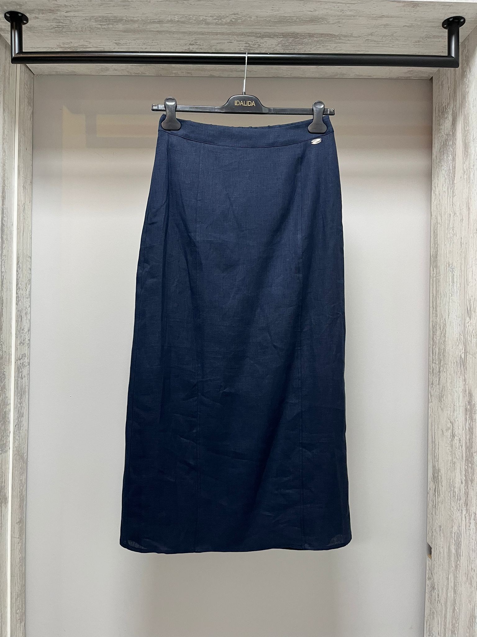 MİSSDALİDA 2262255 DARK NAVY KETEN KALEM ETEK