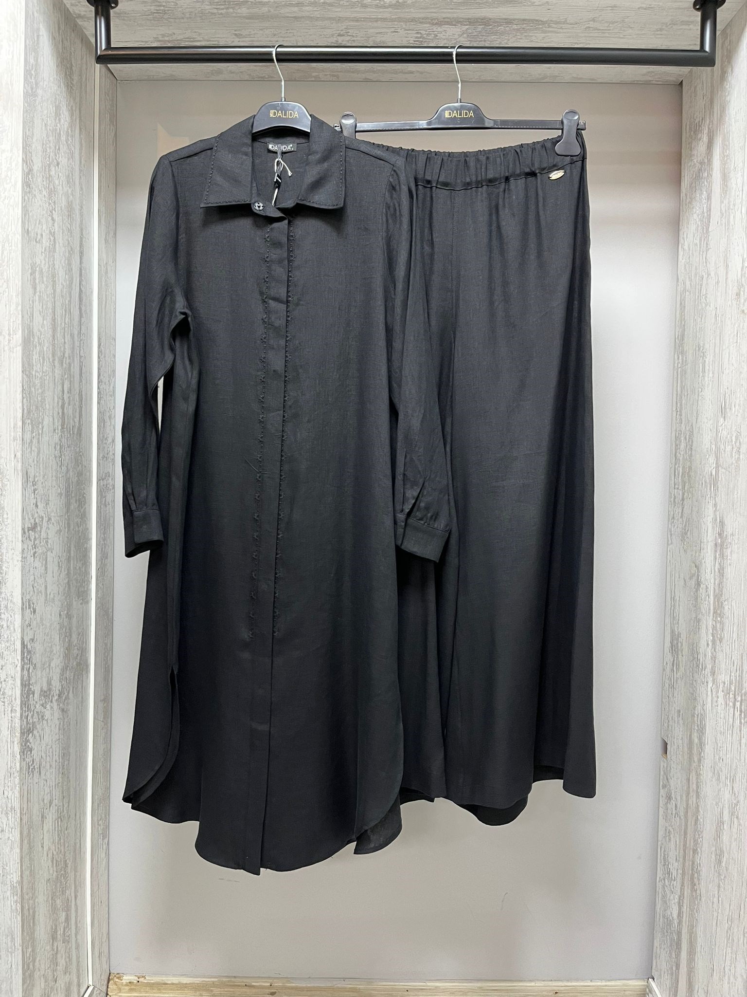 MİSSDALİDA 2263254 BLACK KETEN GÖMLEK
