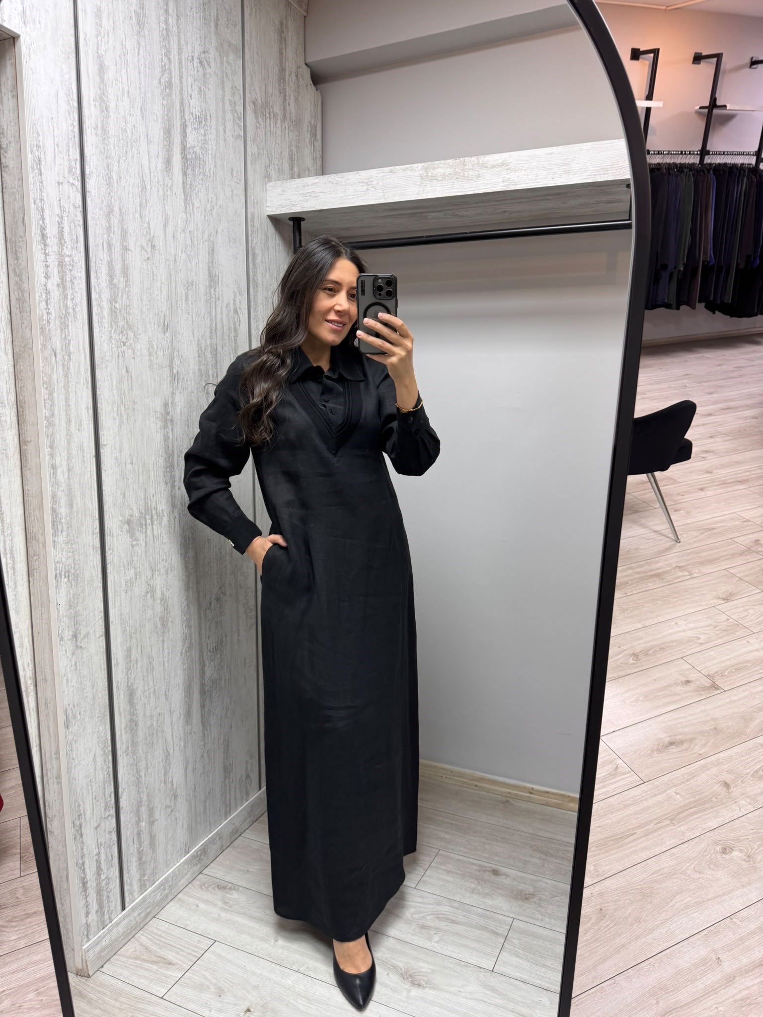 MİSSDALİDA 2264253 KETEN BLACK ELBİSE