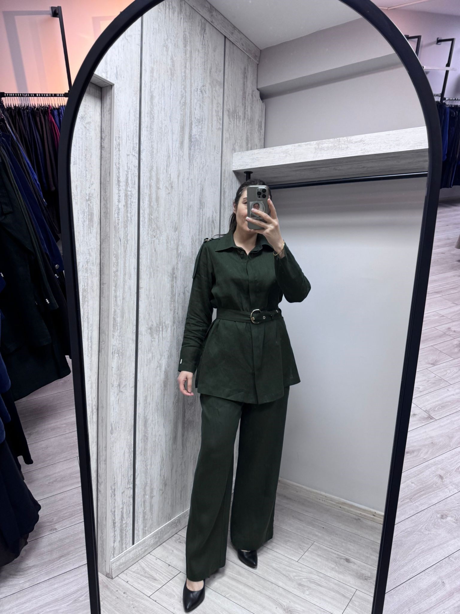 MİSSDALİDA 2266256 KHAKİ KETEN GÖMLEK