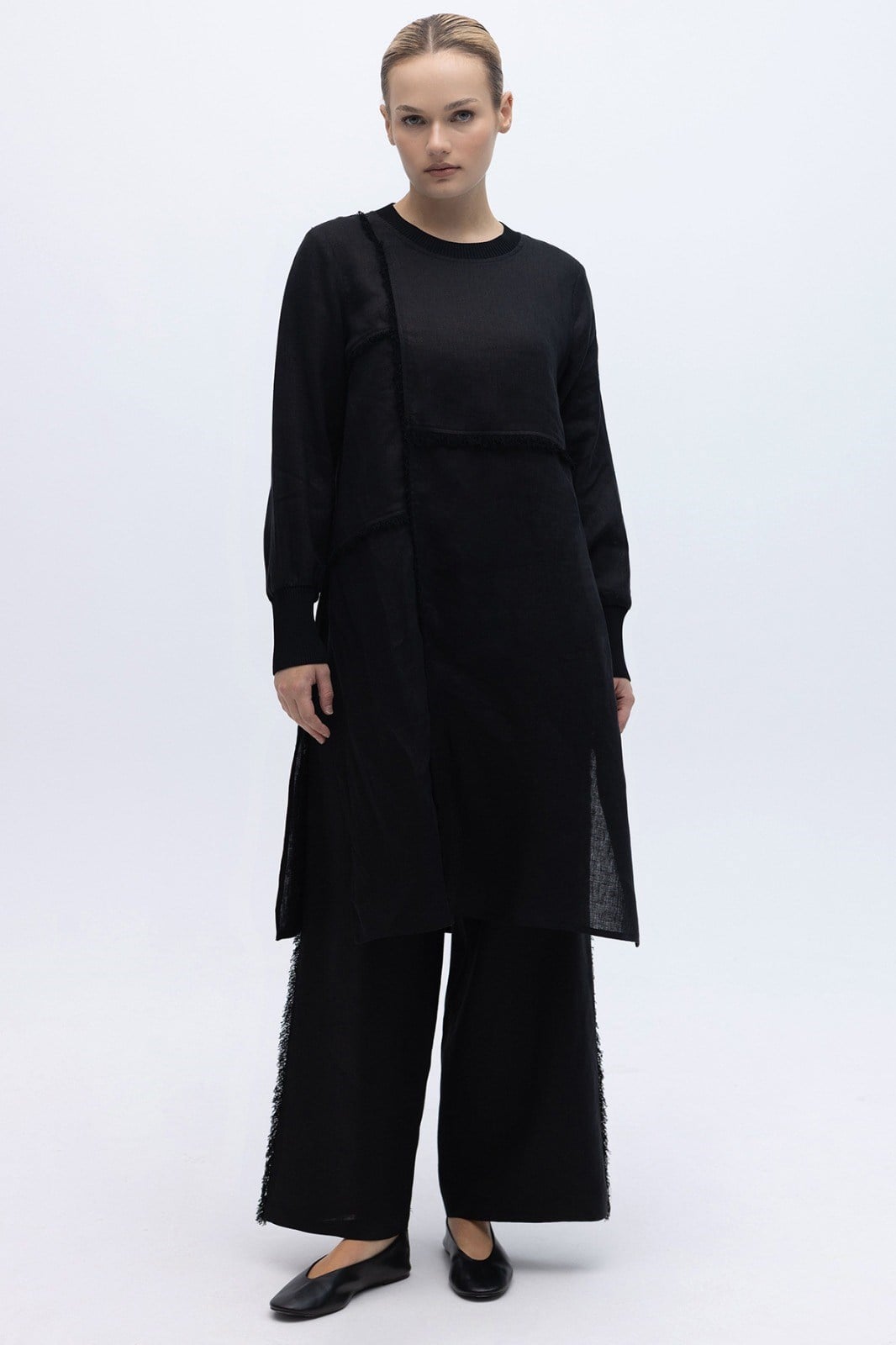 MİSSDALİDA 2267254 BLACK KETEN PANTOLON