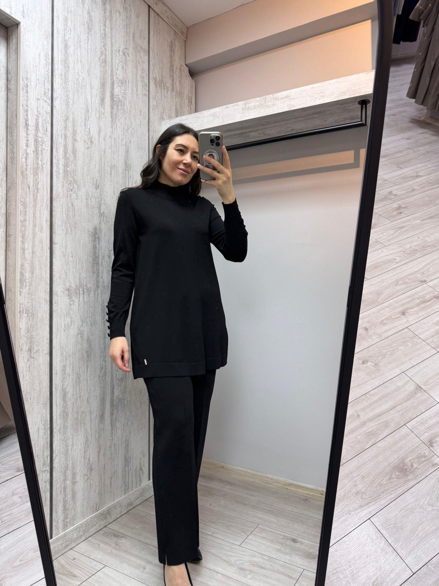 Missdalida 25PF-6001 Black Merserize Tunik