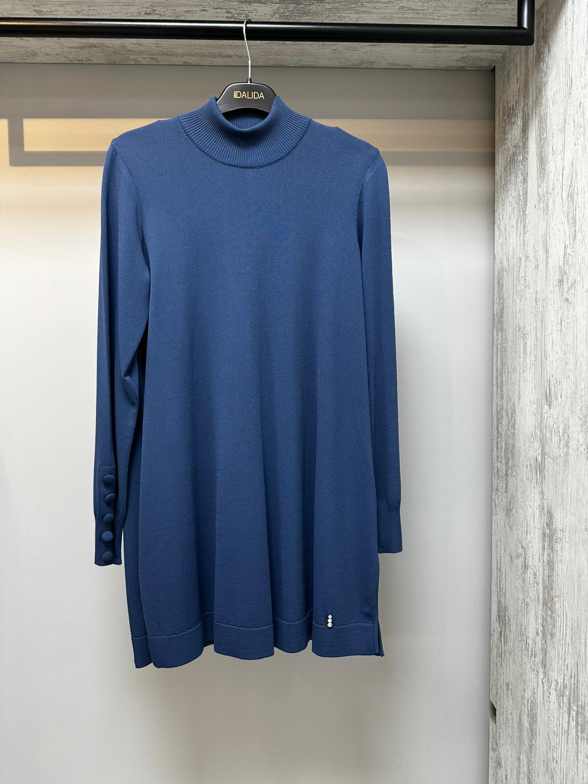 Missdalida 25PF-6001 İndigo Merserize Tunik