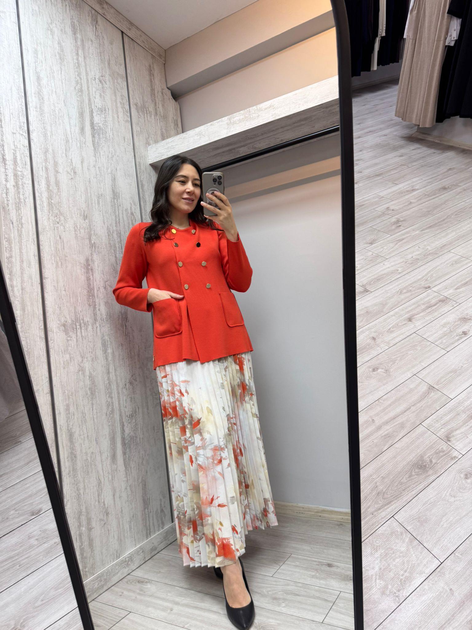 Missdalida 25PF-9203 Red Merserize Ceket
