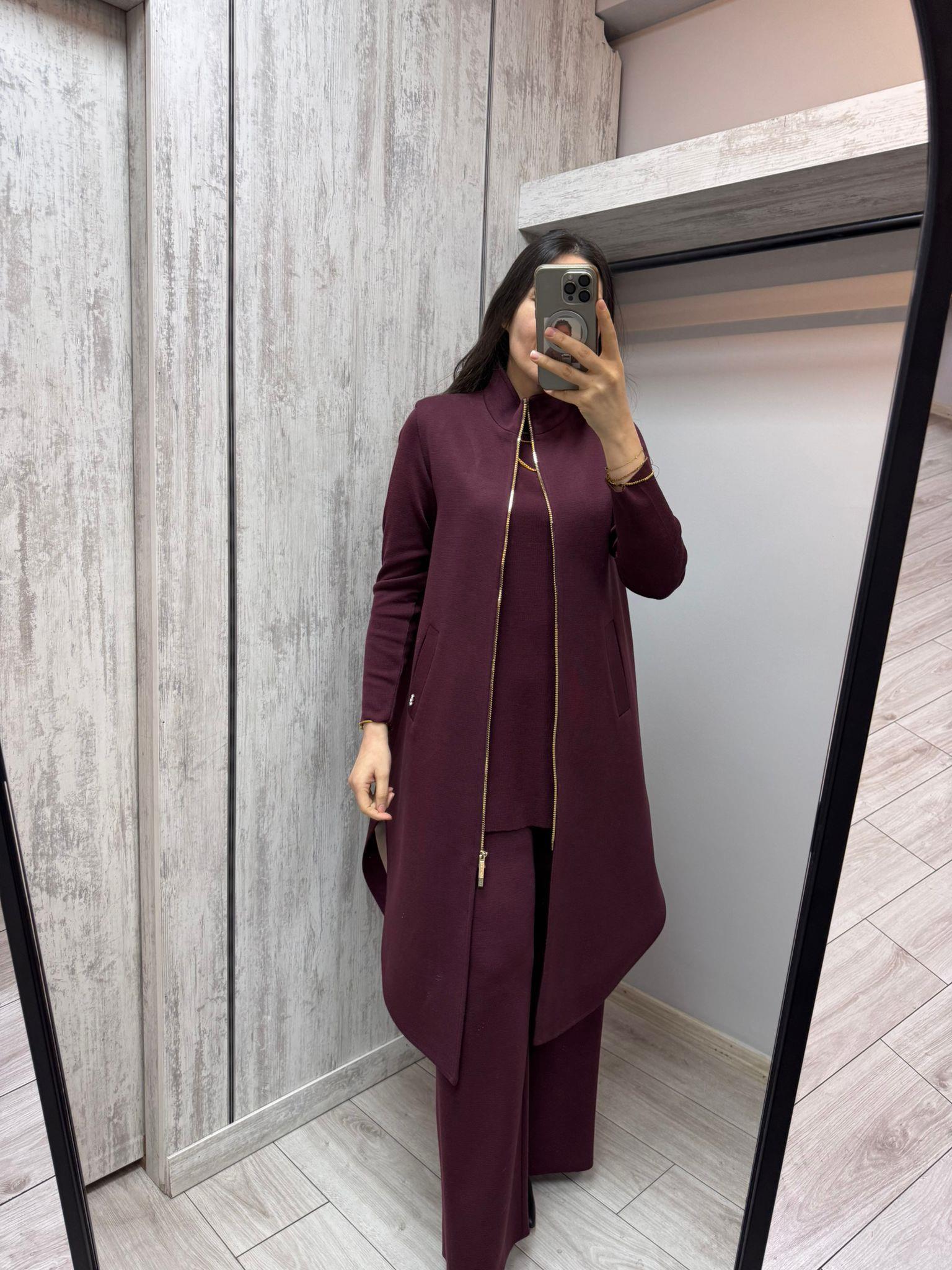Missdalida 26K-1000 Toga-Bordo Astarlı Yün Yelek