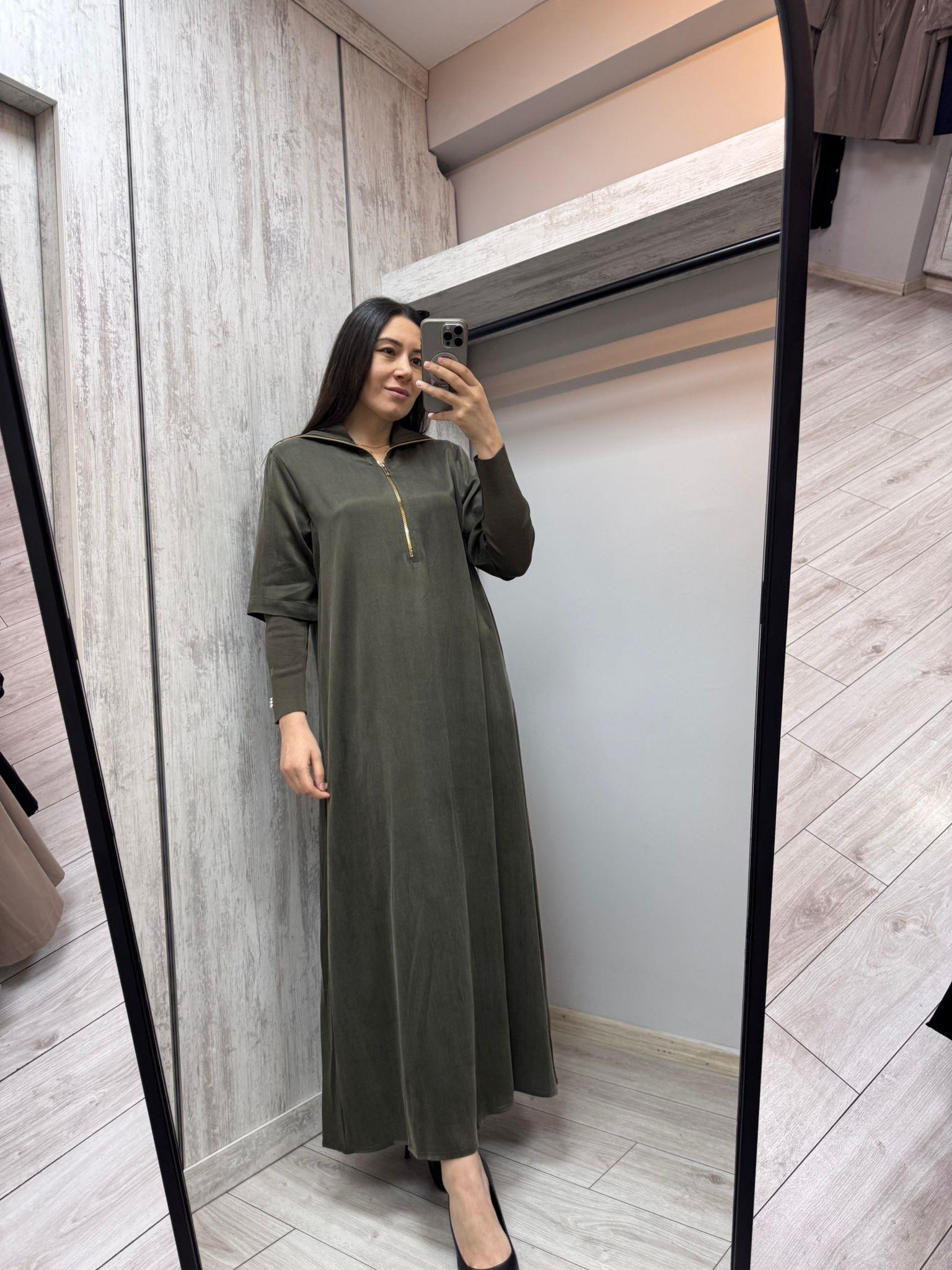 Missdalida 26K-4006 Taupe İpek Elbise