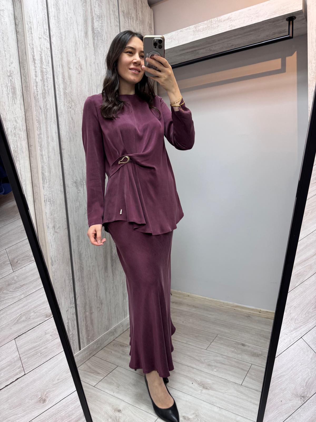 Missdalida 26K-6004 Plum İpek Bluz