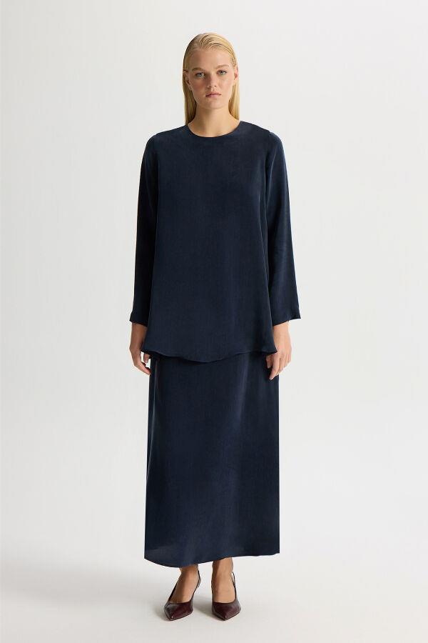 Missdalida 26Y- 2007 DARK NAVY DÜZ RENK  CUPRO ETEK