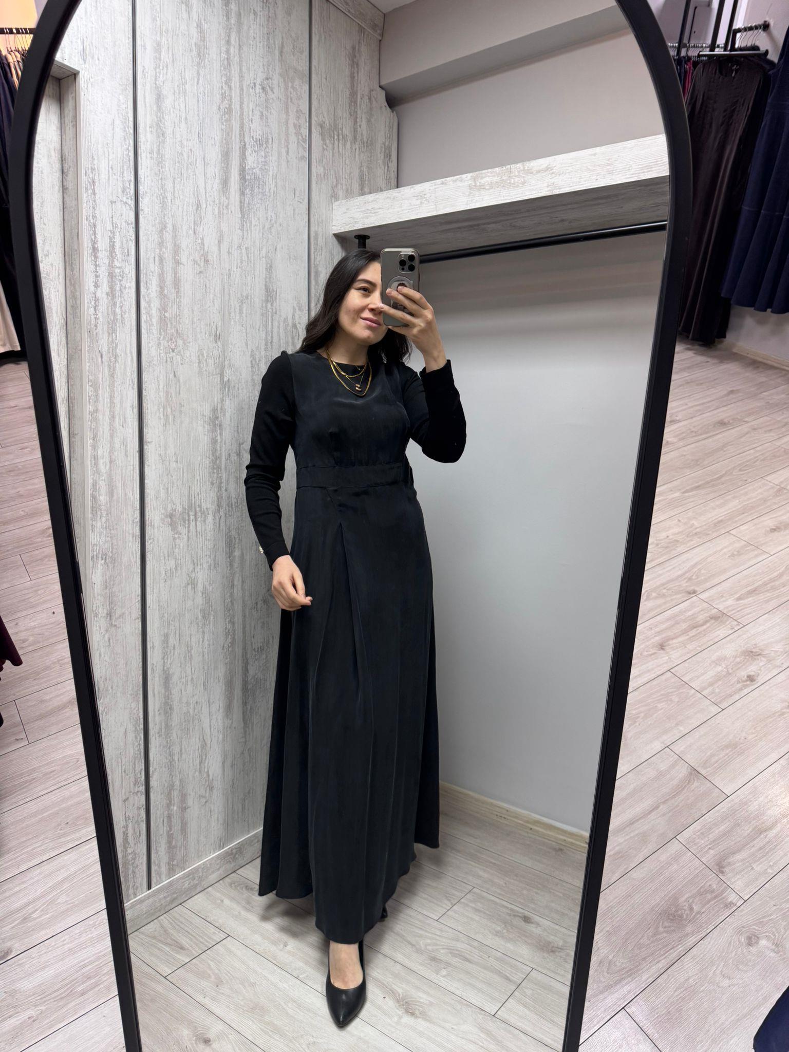 Missdalida 26Y-4009 Black İpek Elbise
