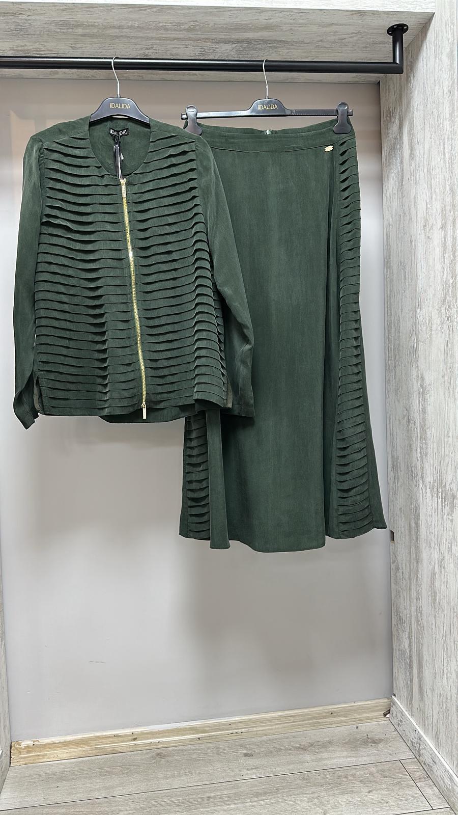 Missdalida 26Y- 8212 KHAKİ FERMUARLI ŞIK CUPRO CEKET 
