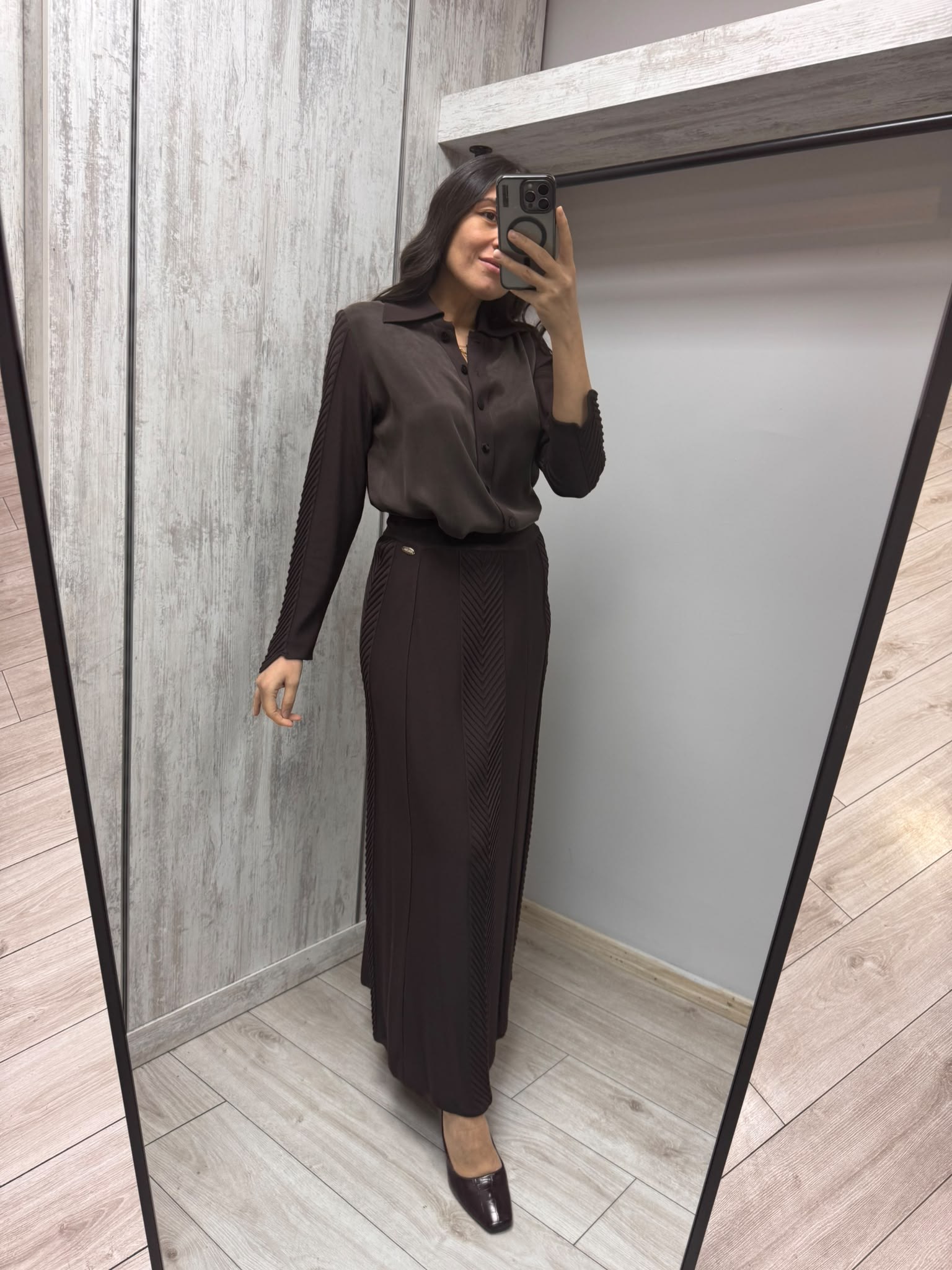 MİSSDALİDA 3262003 CACAO MERSERİZE ETEK
