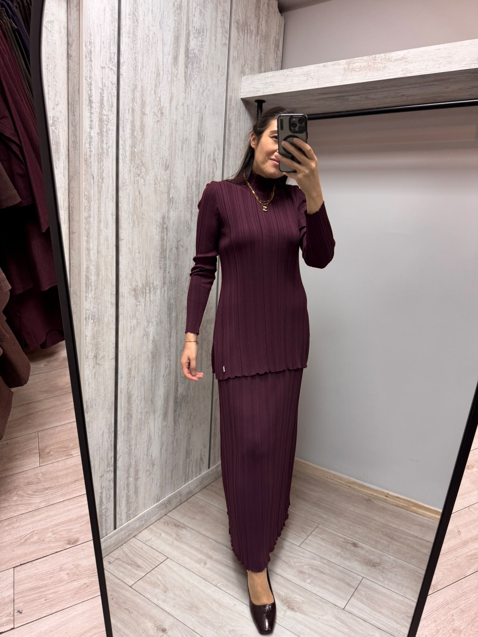 MİSSDALİDA 3262005 OUBERGİNE MERSERİZE ETEK