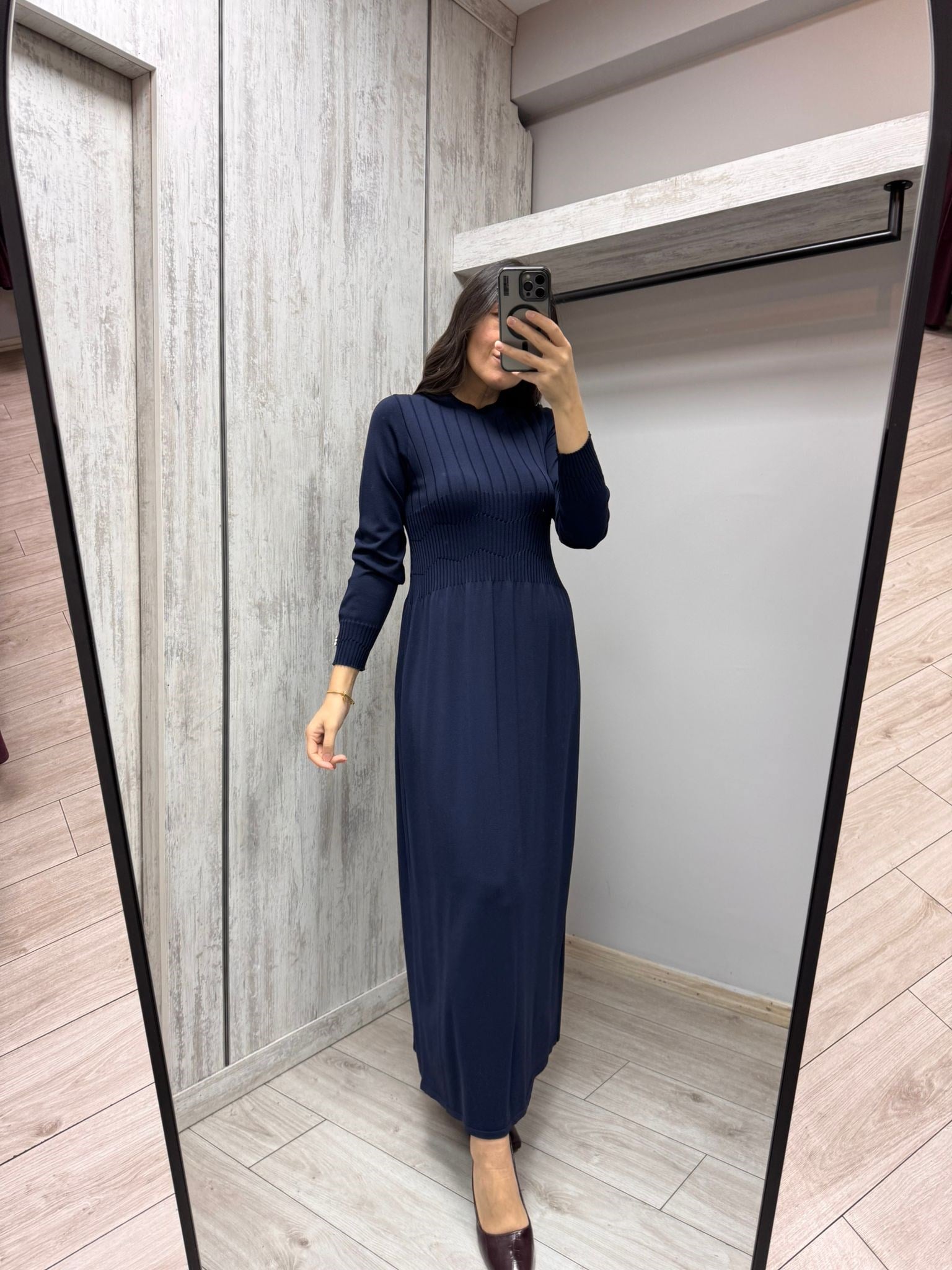 MİSSDALİDA 3264001 NAVY MERSERİZE ELBİSE