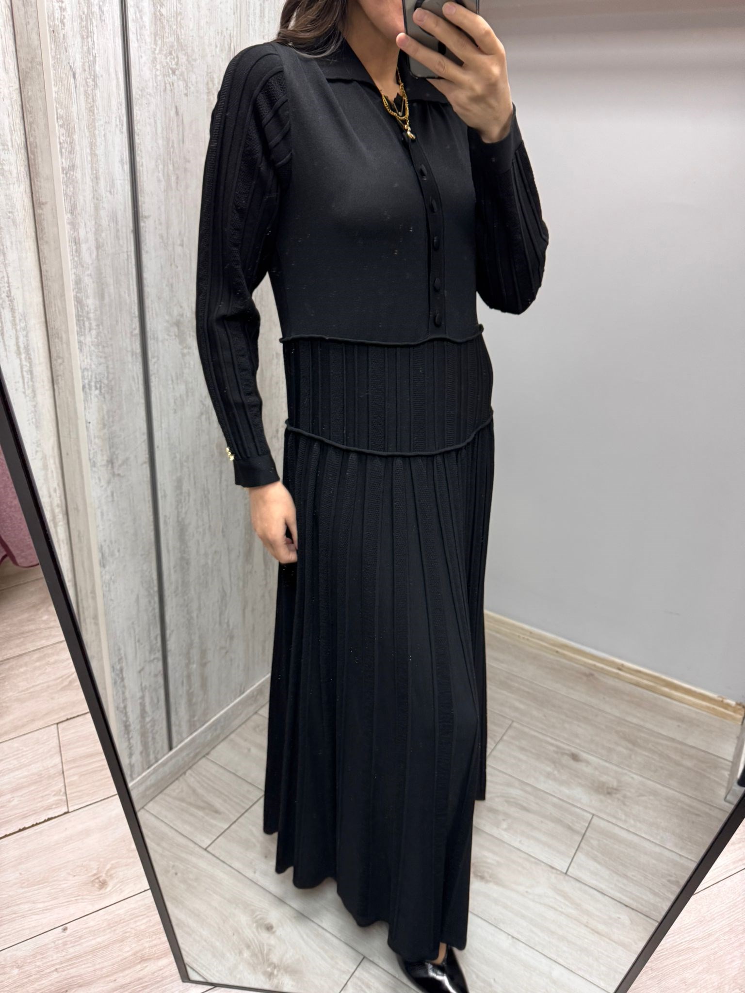 MİSSDALİDA 3264006 BLACK MERSERİZE ELBİSE