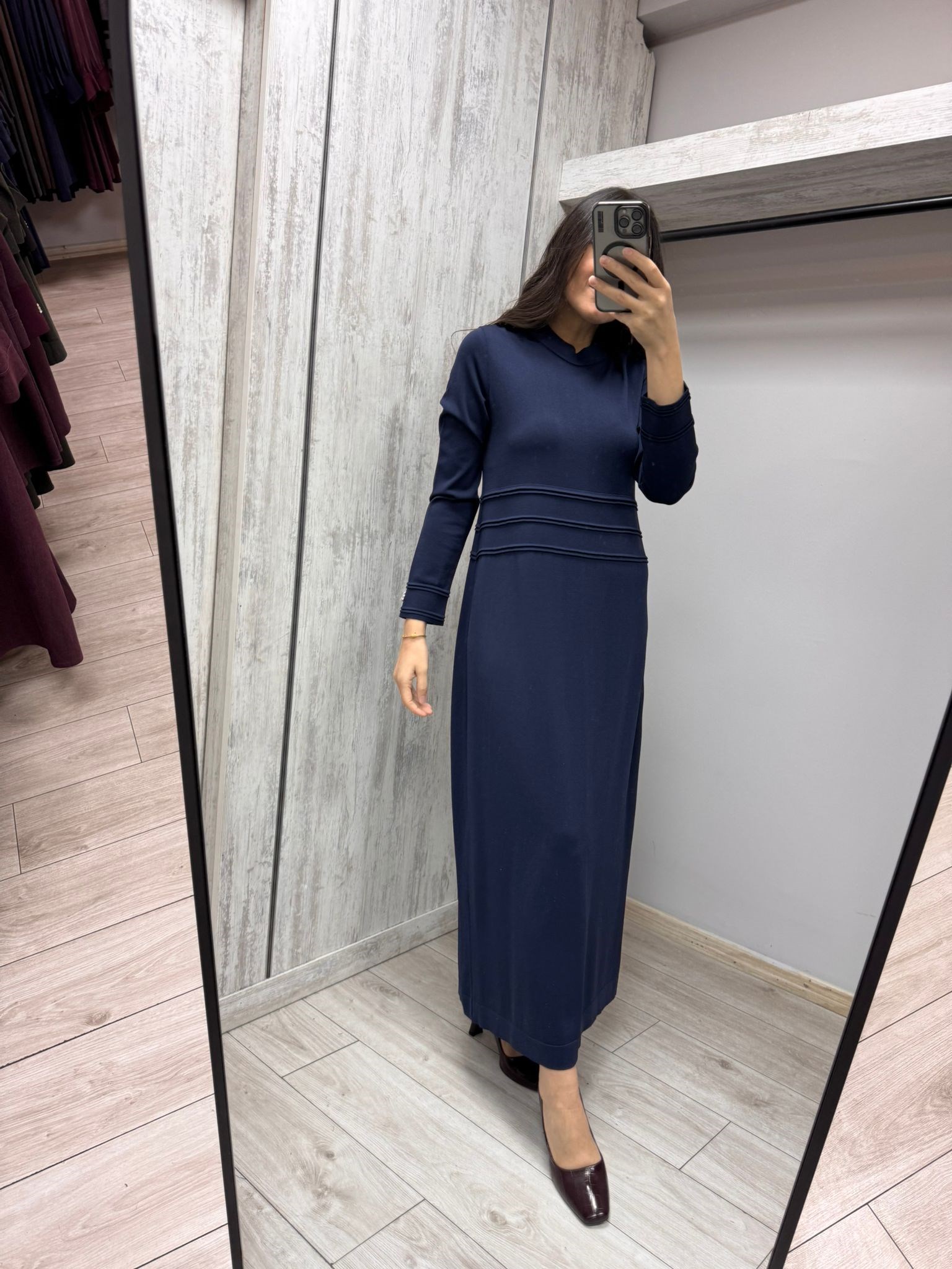 MİSSDALİDA 3264010 NAVY MERSERİZE ELBİSE