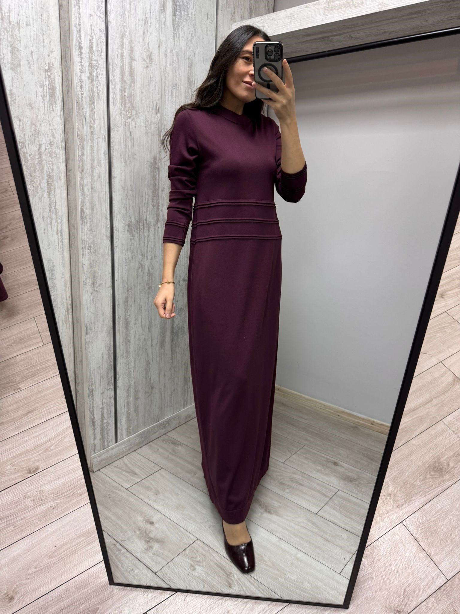 MİSSDALİDA 3264010 OUBERGİNE MERSERİZE ELBİSE