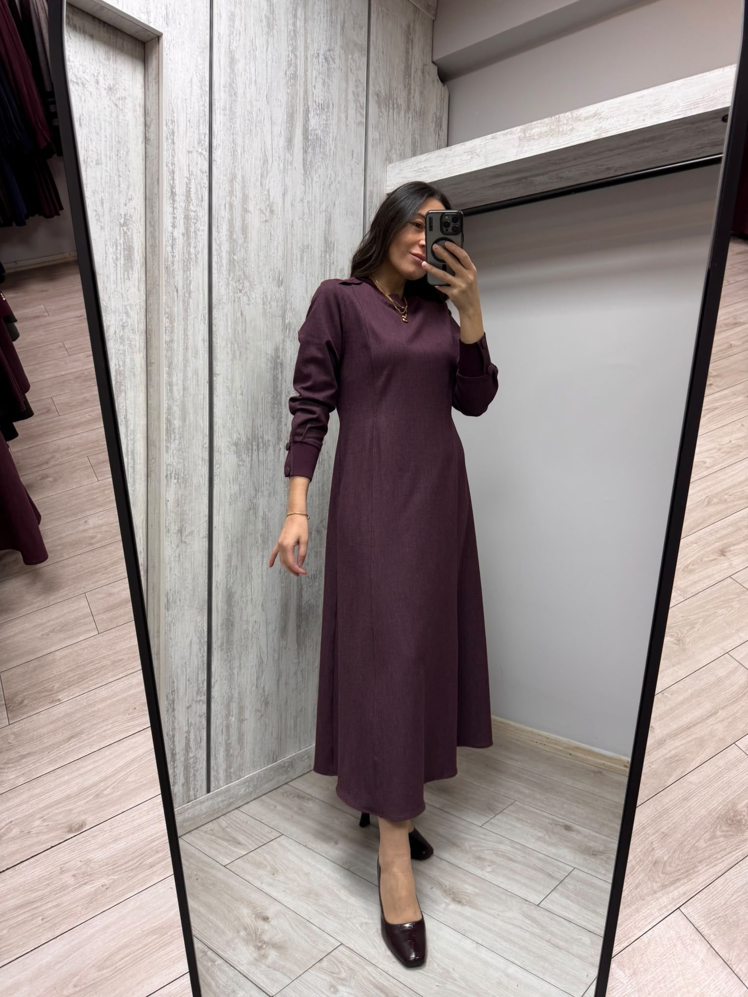 MİSSDALİDA 3264252 OUBERGİNE DENİM ELBİSE