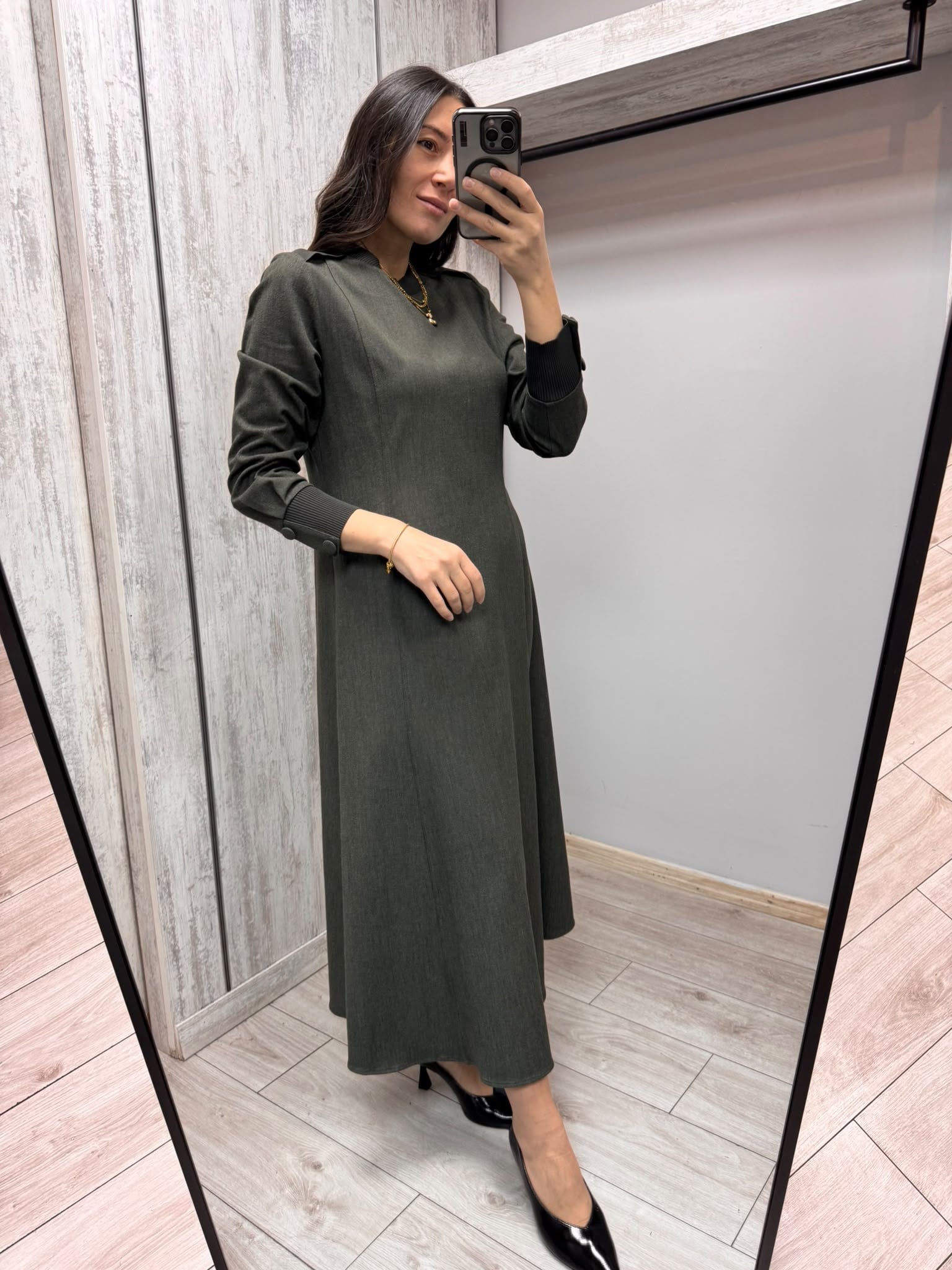 MİSSDALİDA 32644252 KHAKİ DENİM ELBİSE