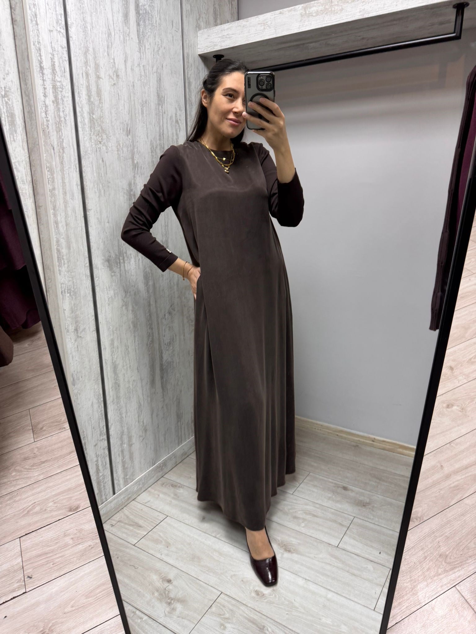 MİSSDALİDA 3264804 CACAO İPEK ELBİSE